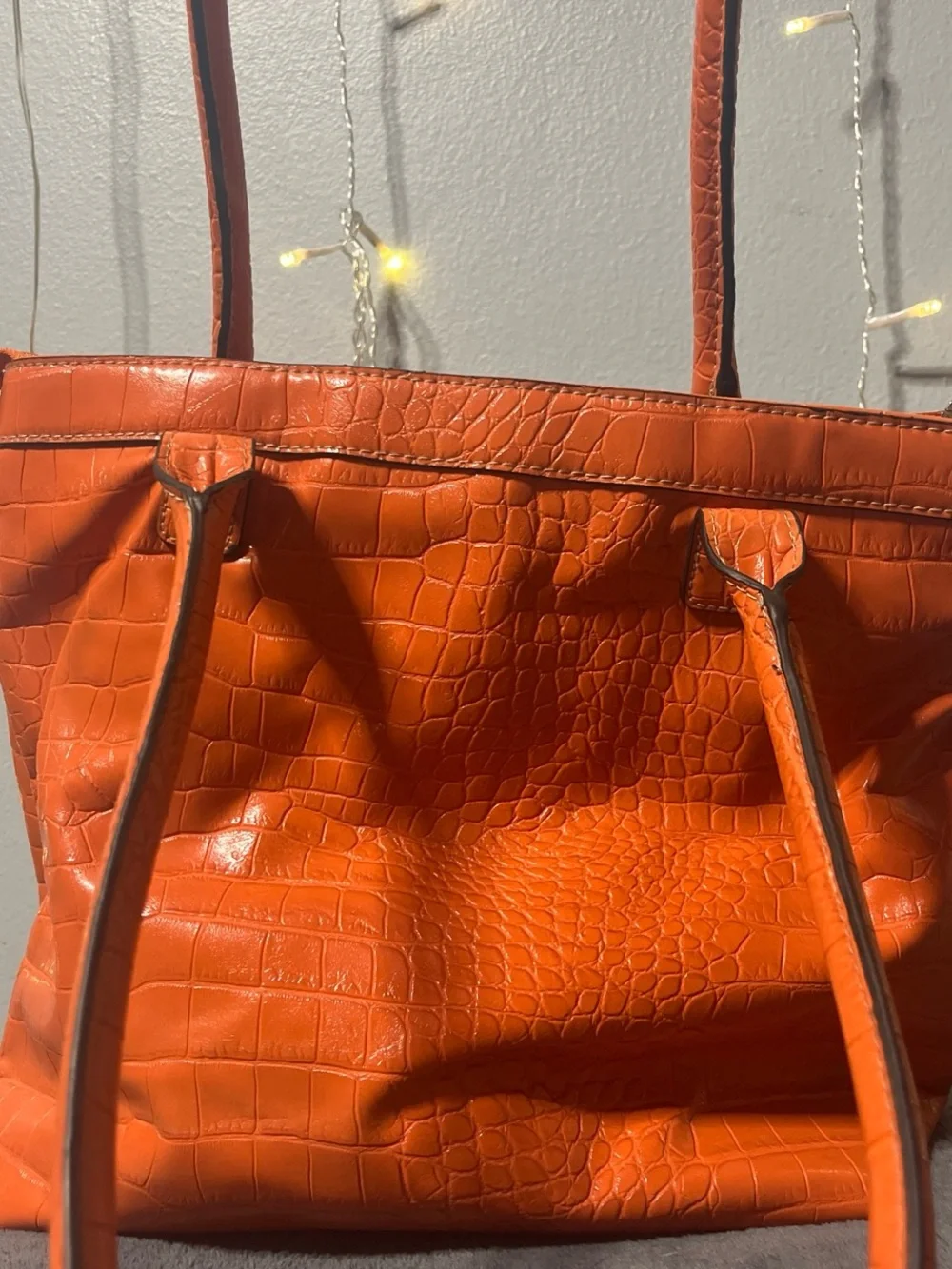 Orange Purse Alligator Handbag